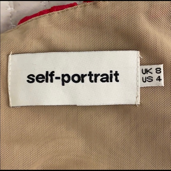 Self Portrait Azalea Dress in Red/Pink - Picture 5 of 5